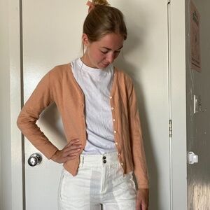 Peach pink cashmere cardigan